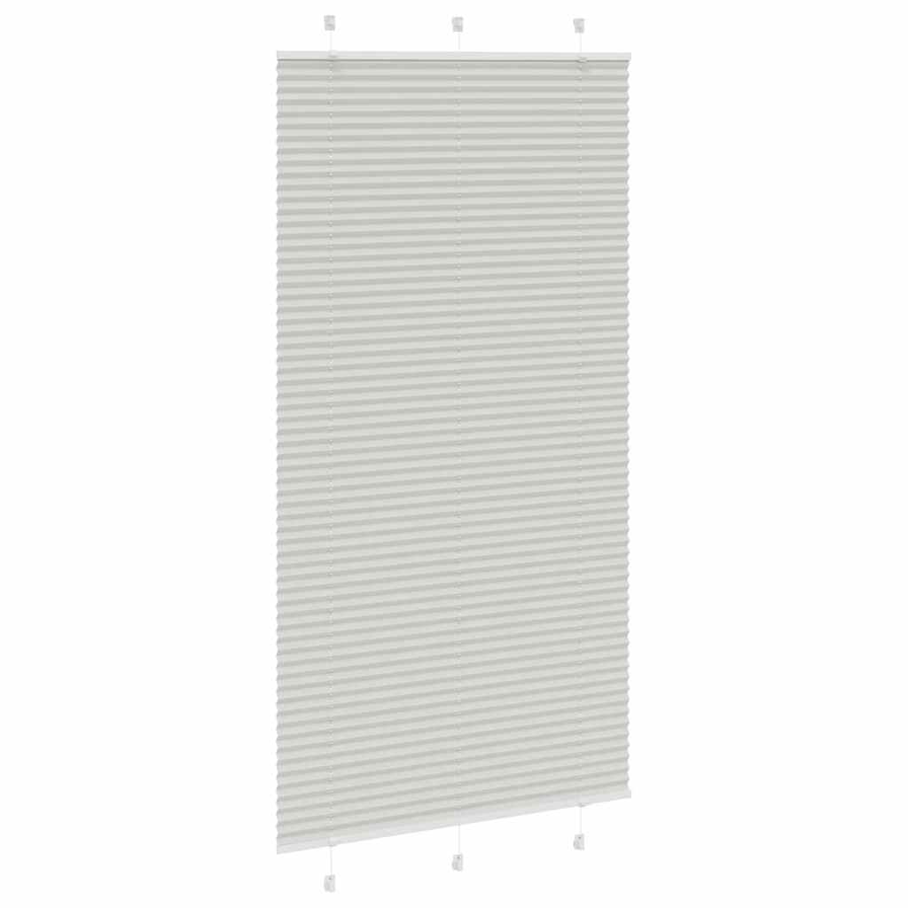 Pleated Blind Light Grey 105x200 cm Fabric Width 104.4 cm Polyester