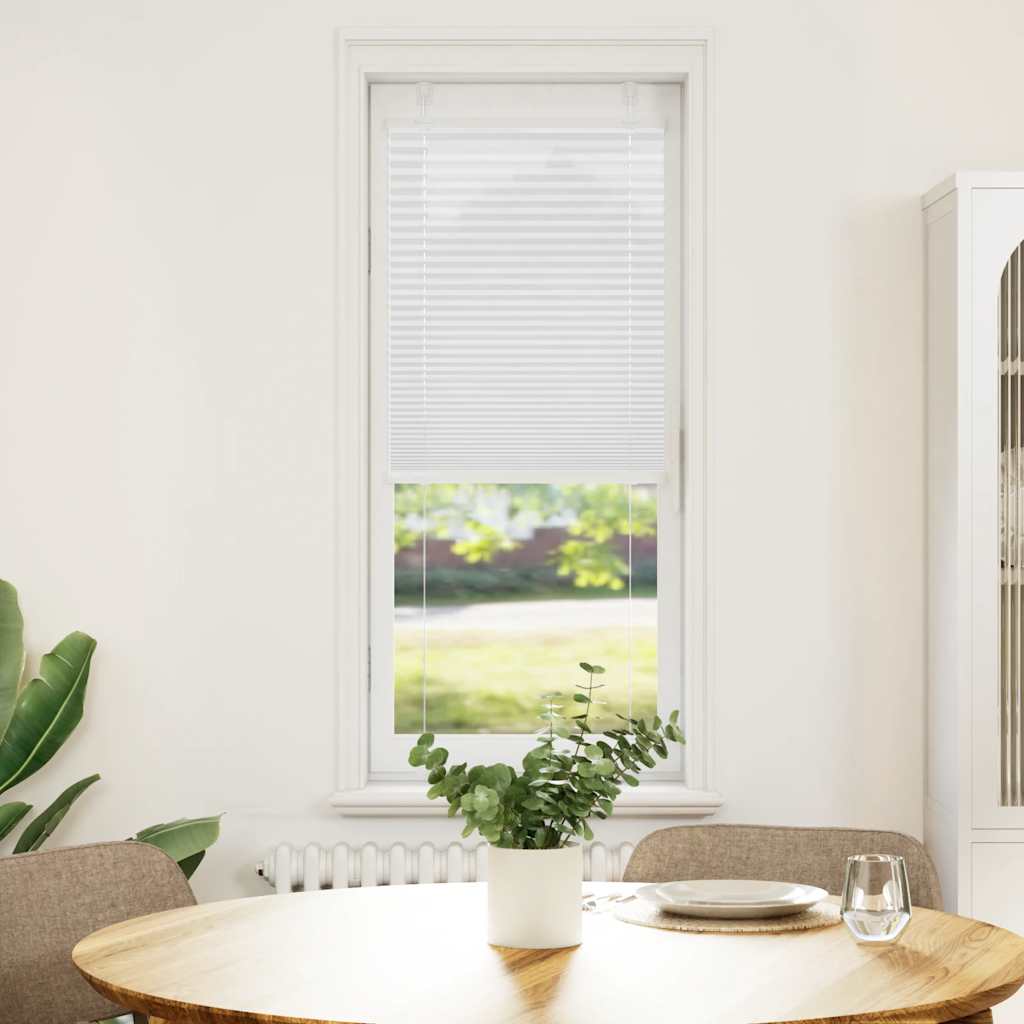 Pleated Blind White 45x100 cm Fabric Width 44.4 cm Polyester