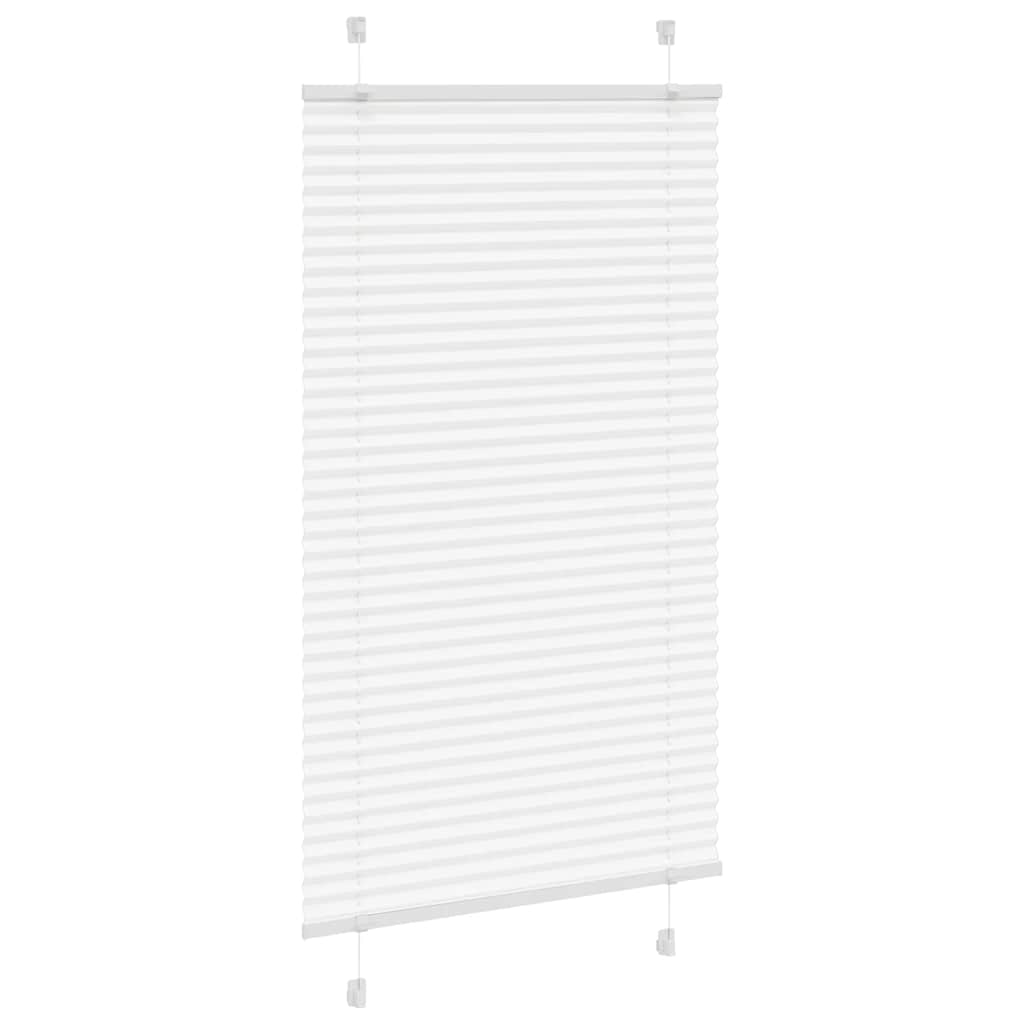 Pleated Blind White 75x100 cm Fabric Width 74.4 cm Polyester