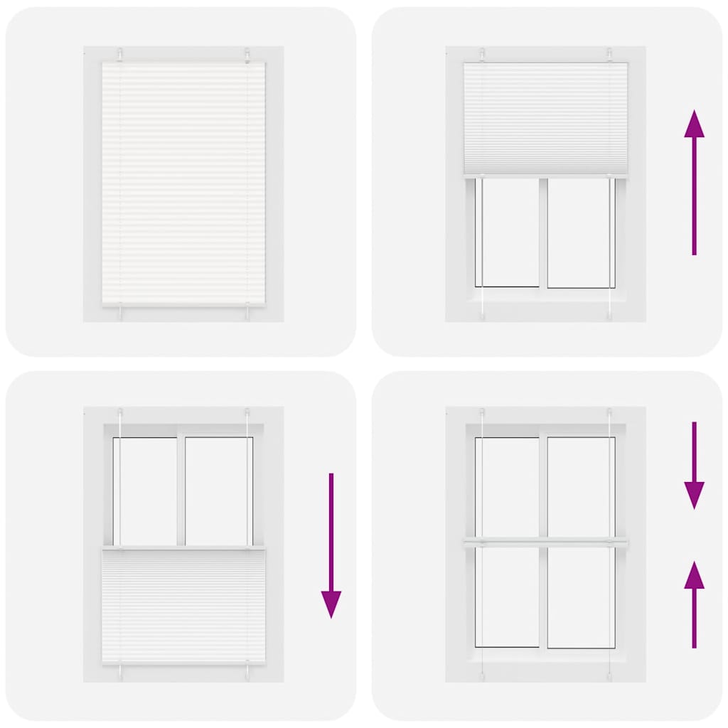 Pleated Blind White 85x100 cm Fabric Width 84.4 cm Polyester