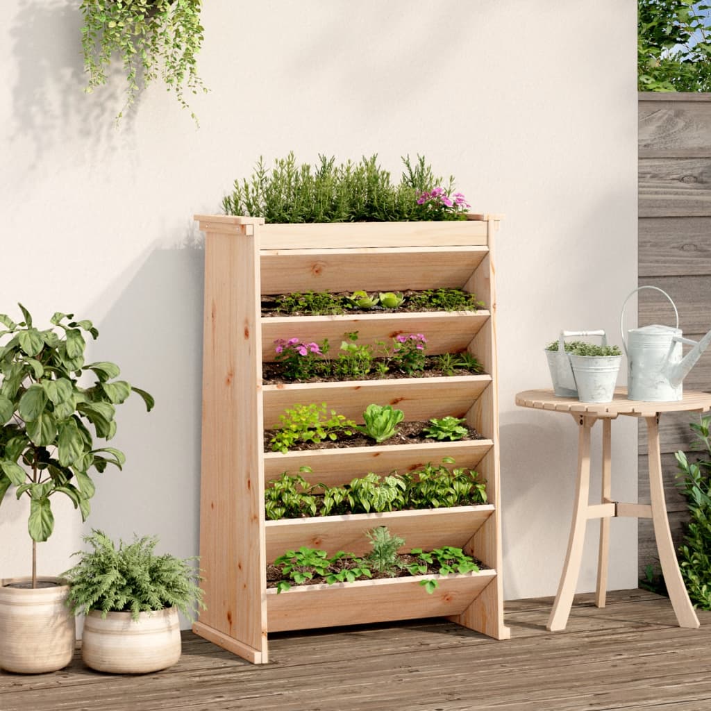 vidaXL Herb Planter 6-Tier 69x40x101.5 cm Solid Wood Pine