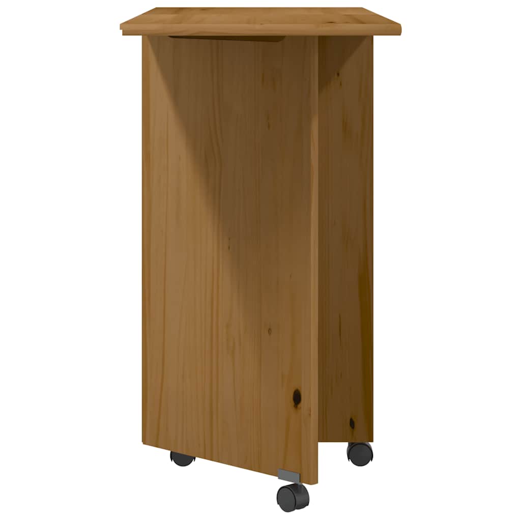 Rolling Cabinet with Desk MOSS Honey Brown Solid Wood Pine
