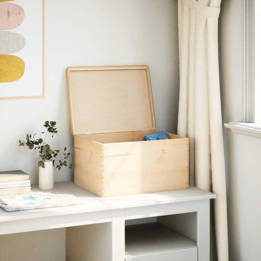Wooden Box with Lid 40x30x23 cm Solid Wood Pine
