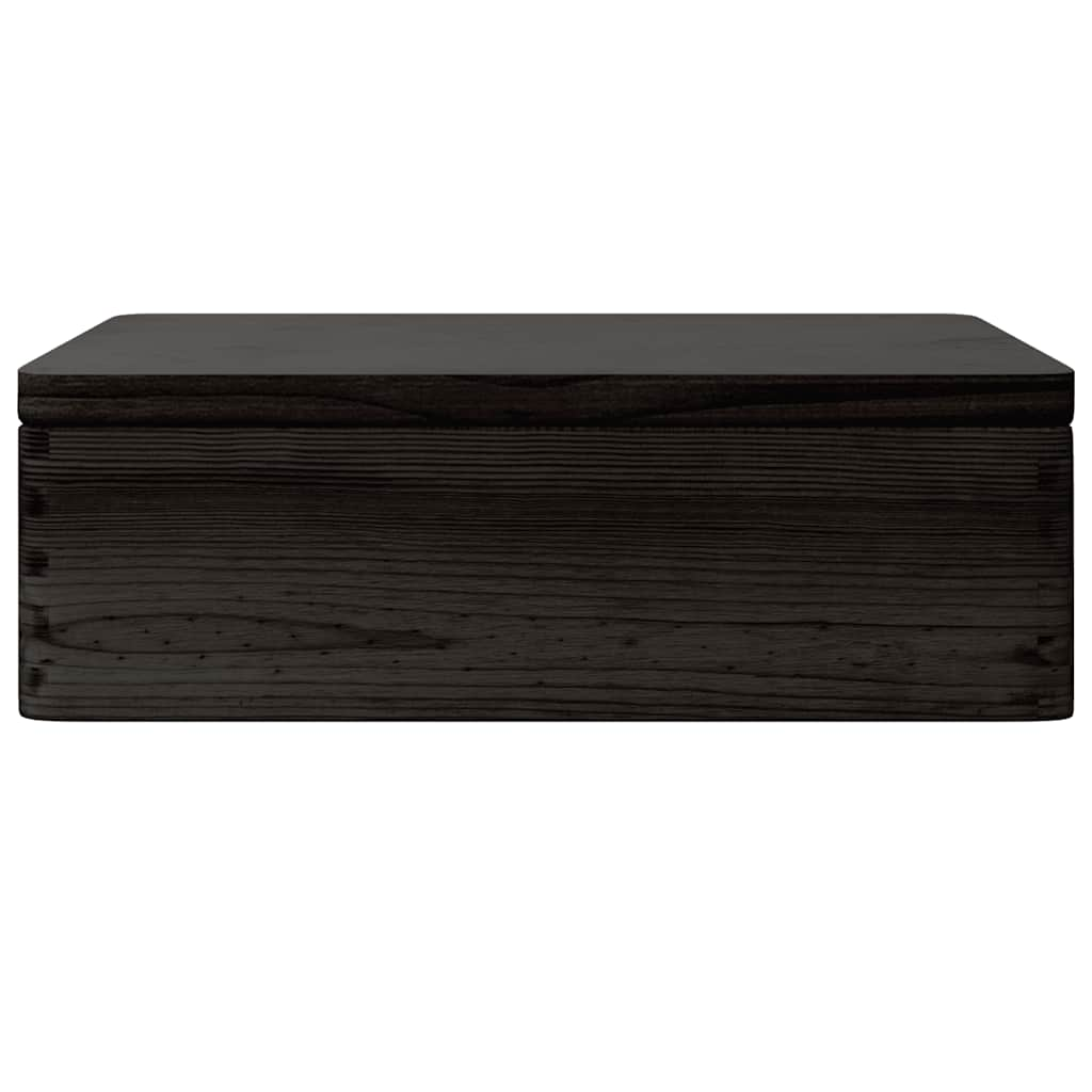 vidaXL Wooden Box with Lid Black 40x30x13 cm Solid Wood Pine