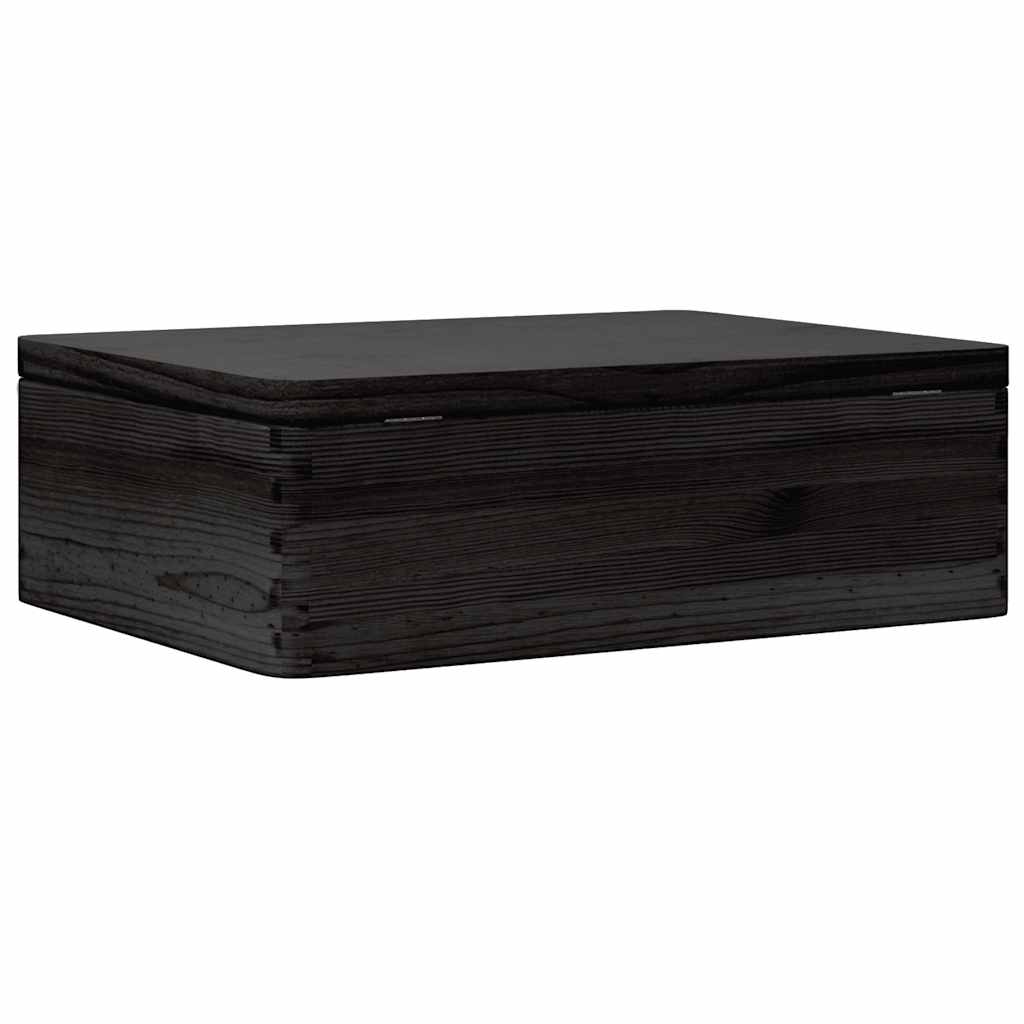 vidaXL Wooden Box with Lid Black 40x30x13 cm Solid Wood Pine