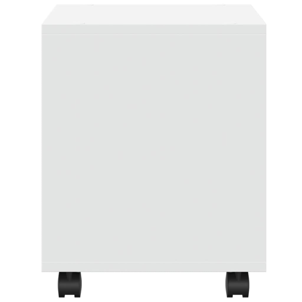 Rolling Cabinet White 37x33x42,5 cm Engineered Wood