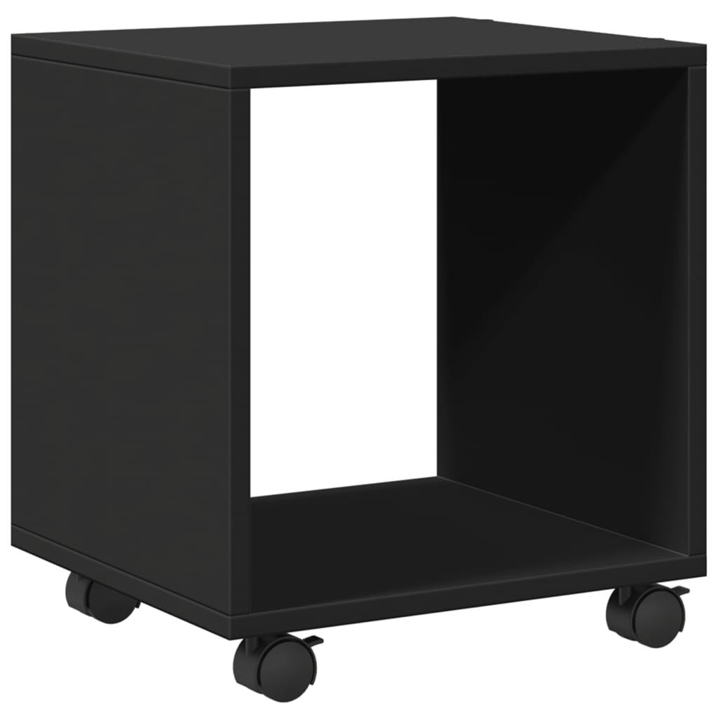 vidaXL Rolling Cabinet Black 37x33x42.5 cm Engineered Wood