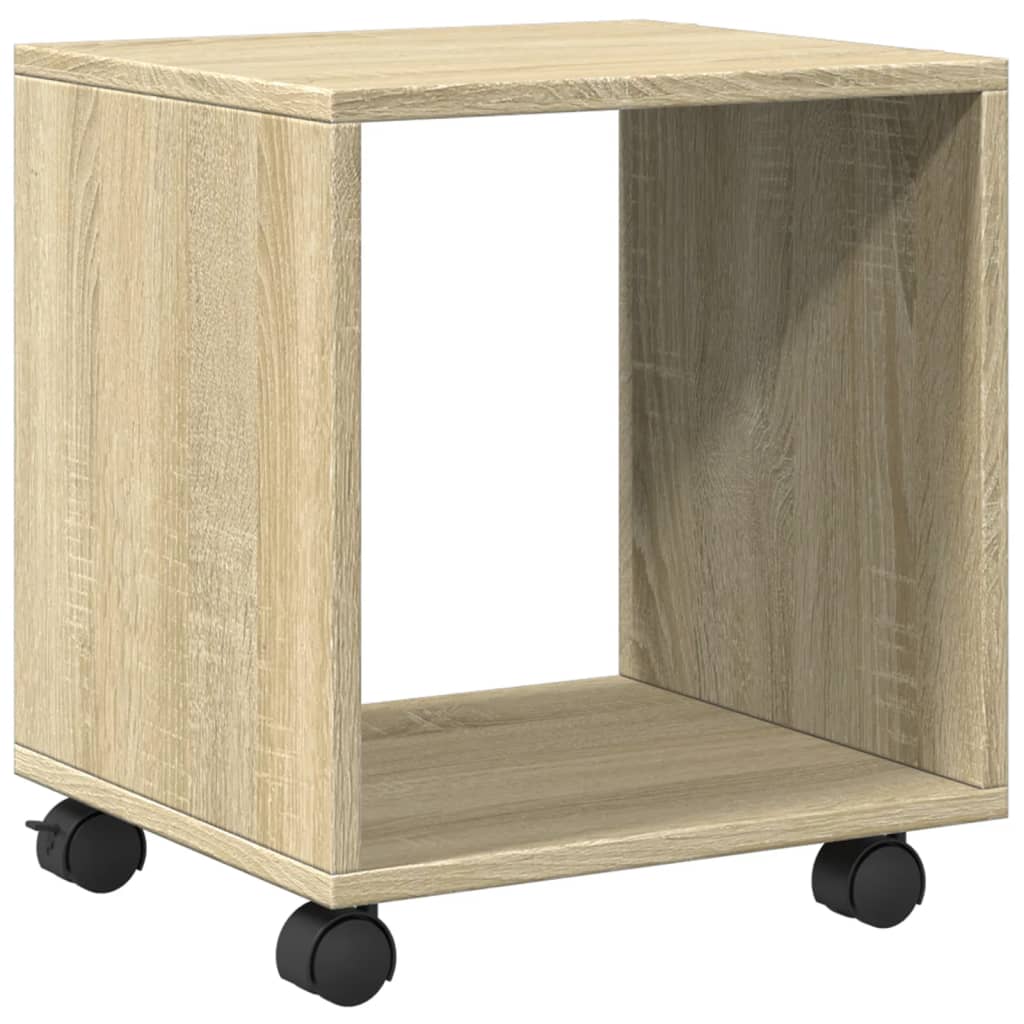 vidaXL Rolling Cabinet Sonoma Oak 37x33x42.5 cm Engineered Wood