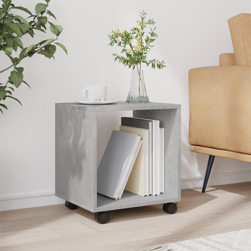 vidaXL Rolling Cabinet Concrete Grey 37x33x42.5 cm Engineered Wood