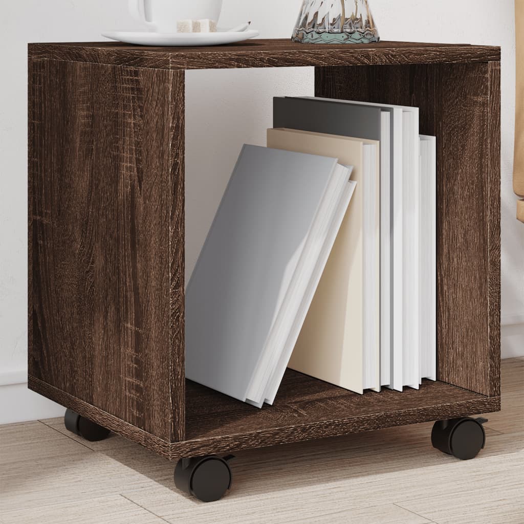 vidaXL Rolling Cabinet Brown Oak 37x33x42.5 cm Engineered Wood