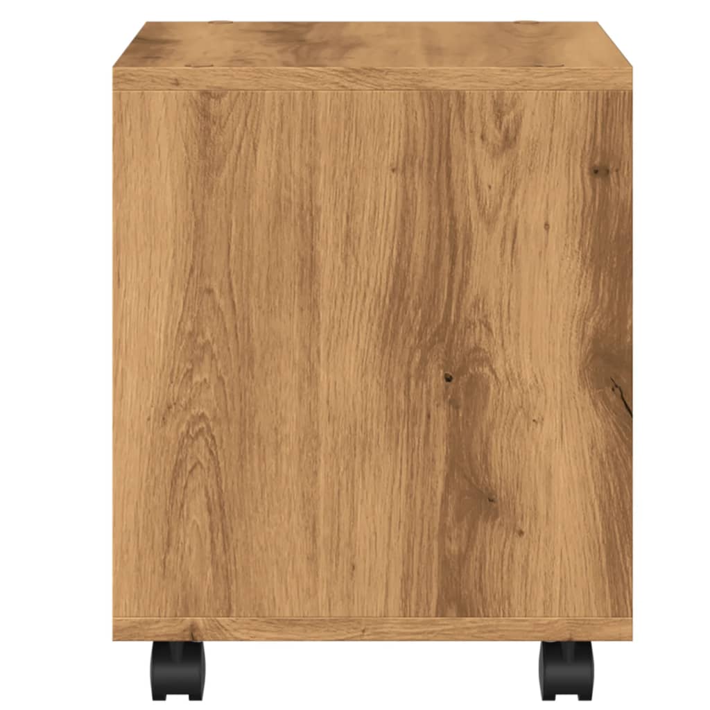 vidaXL Rolling Cabinet Artisian Oak 37x33x42.5 cm Engineered Wood