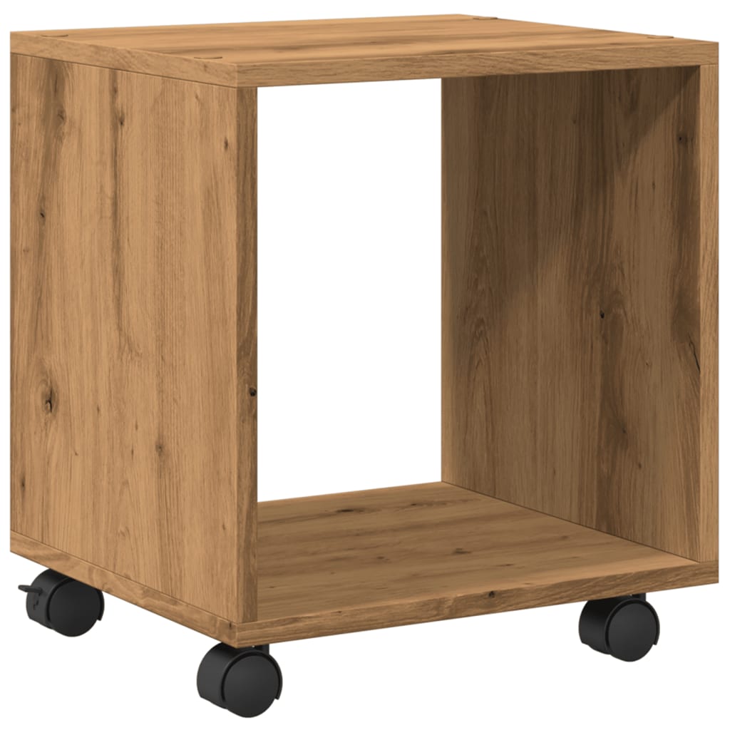 vidaXL Rolling Cabinet Artisian Oak 37x33x42.5 cm Engineered Wood