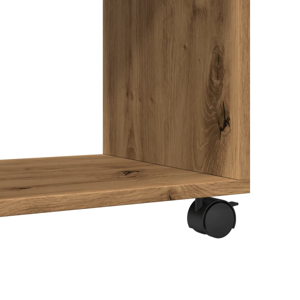 vidaXL Rolling Cabinet Artisian Oak 37x33x42.5 cm Engineered Wood