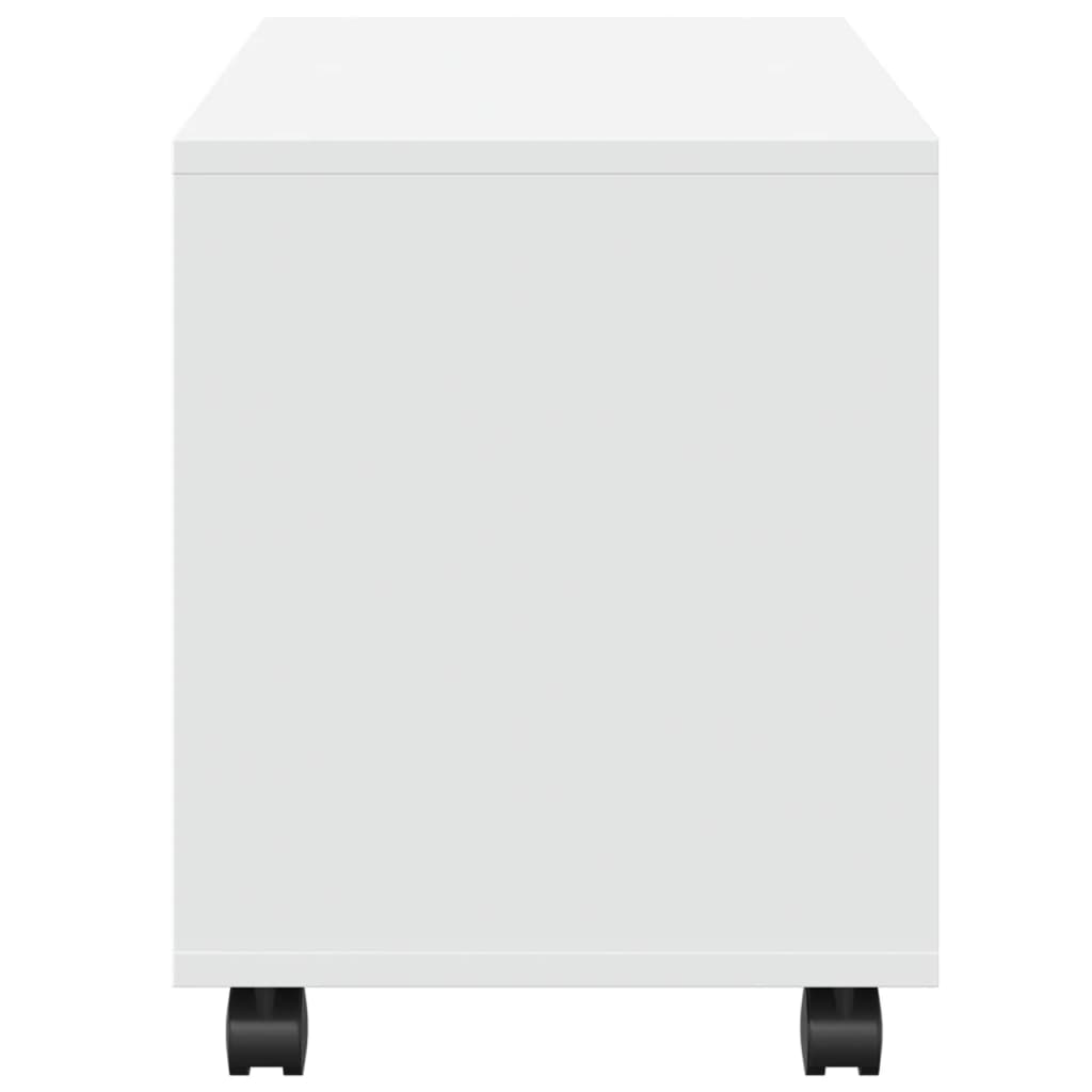 Rolling Cabinet White 72x33x42,5 cm Engineered Wood