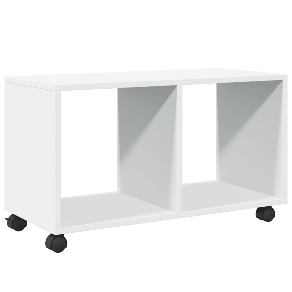 Rolling Cabinet White 72x33x42,5 cm Engineered Wood