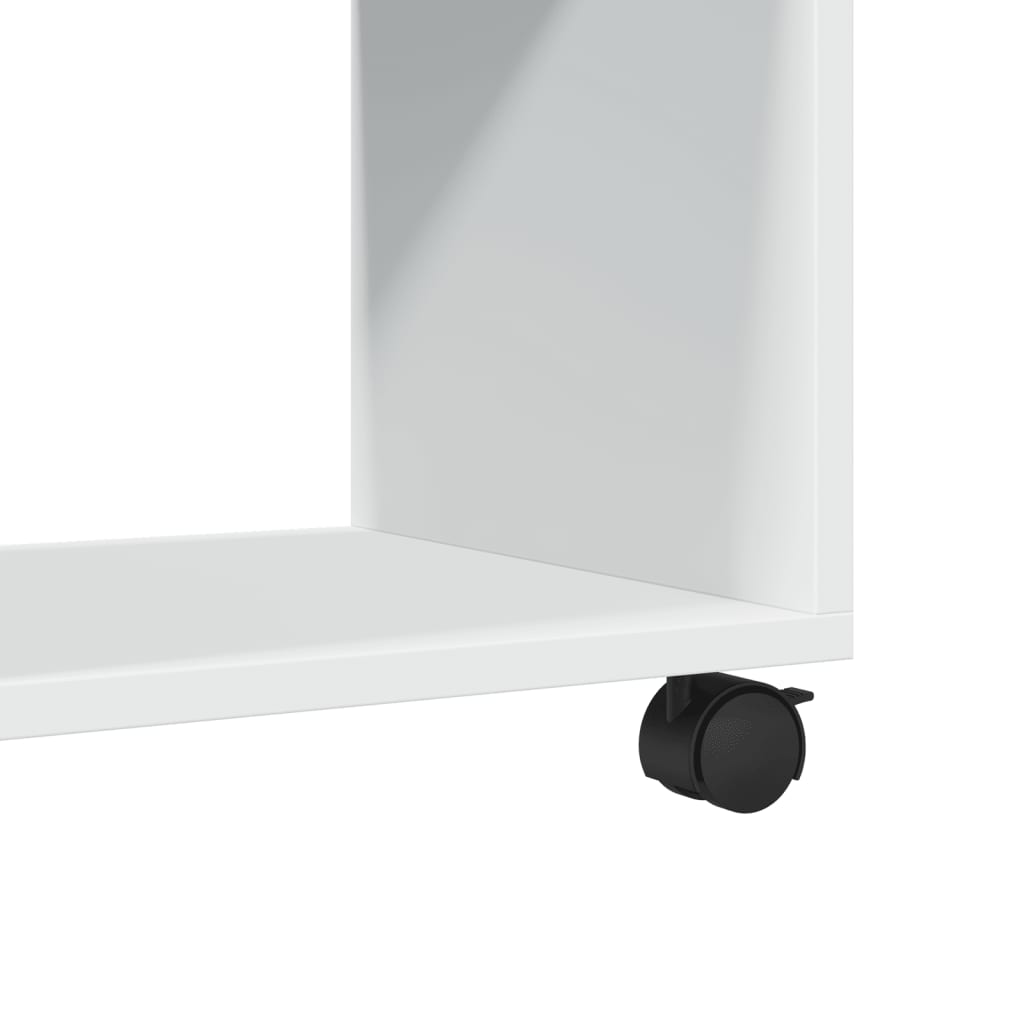 Rolling Cabinet White 72x33x42,5 cm Engineered Wood