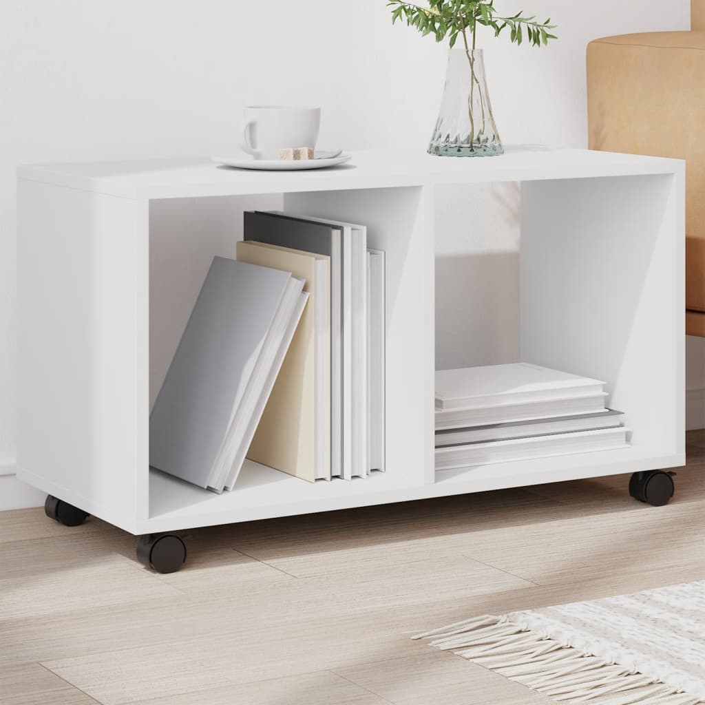 Rolling Cabinet White 72x33x42,5 cm Engineered Wood