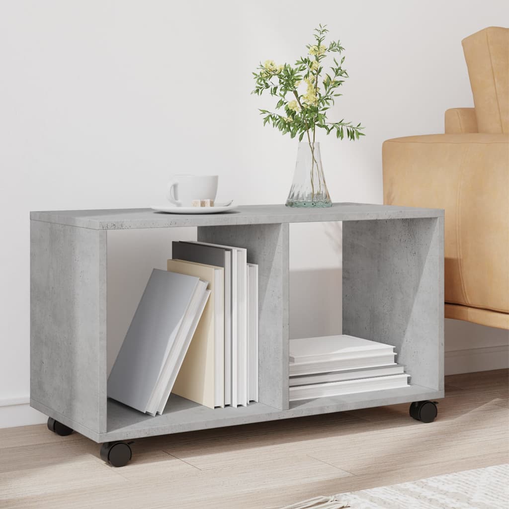 Rolling Cabinet Concrete Grey 72x33x42,5 cm Engineered Wood