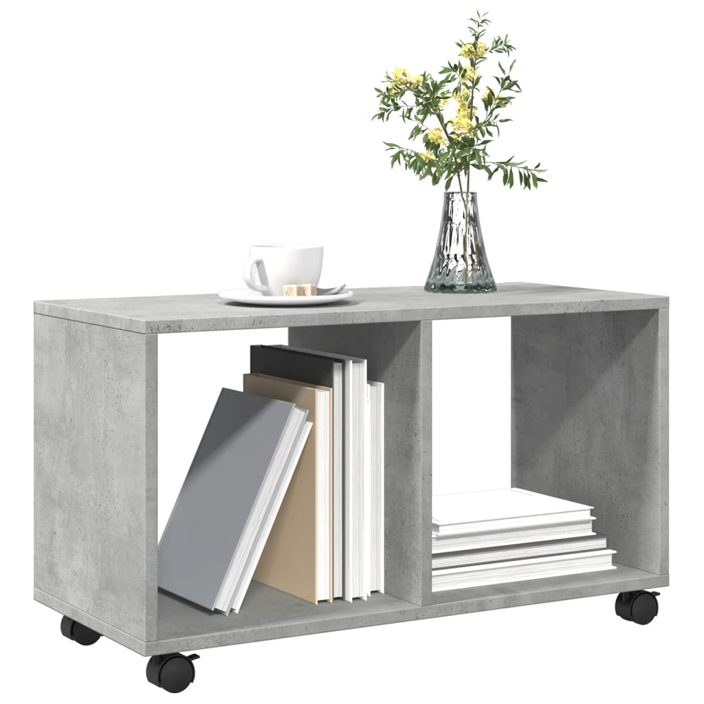 Rolling Cabinet Concrete Grey 72x33x42,5 cm Engineered Wood