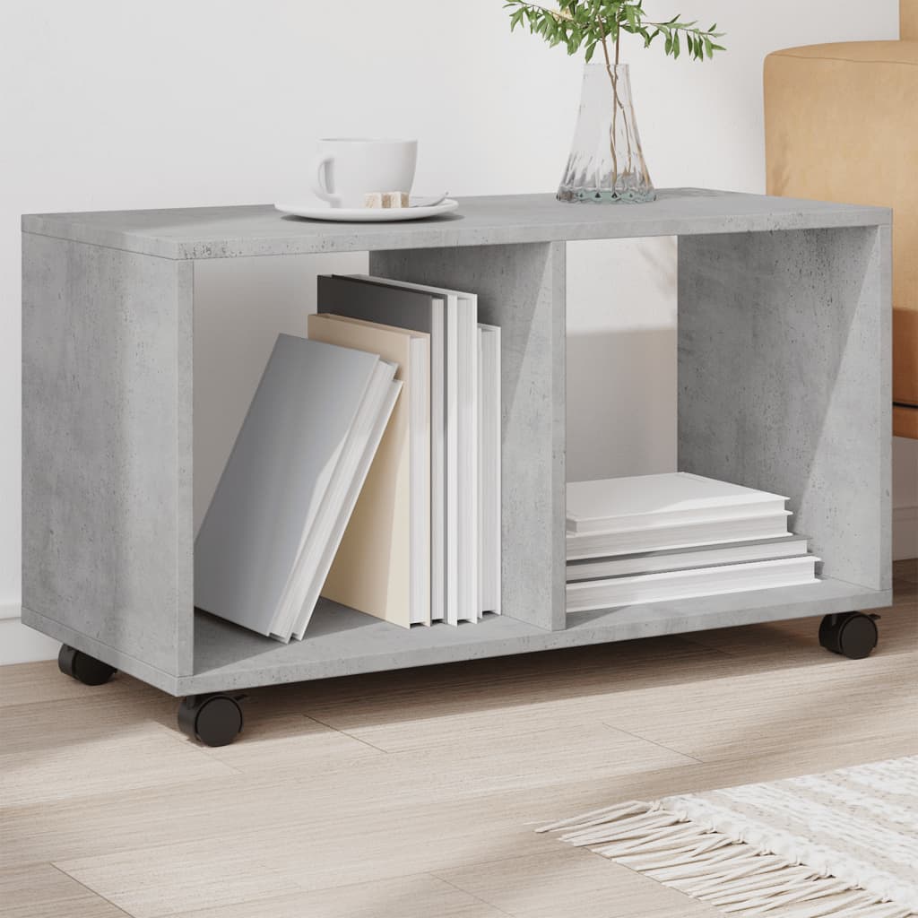 Rolling Cabinet Concrete Grey 72x33x42,5 cm Engineered Wood