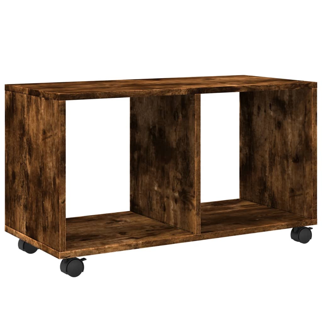 Rolling Cabinet Smoked Oak 72x33x42,5 cm Engineered Wood