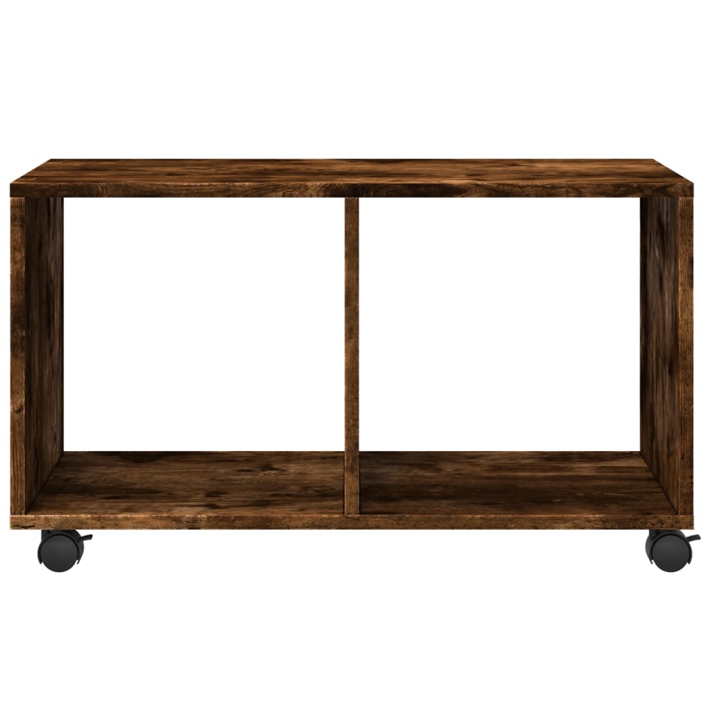 vidaXL Rolling Cabinet Smoked Oak 72x33x42.5 cm Engineered Wood