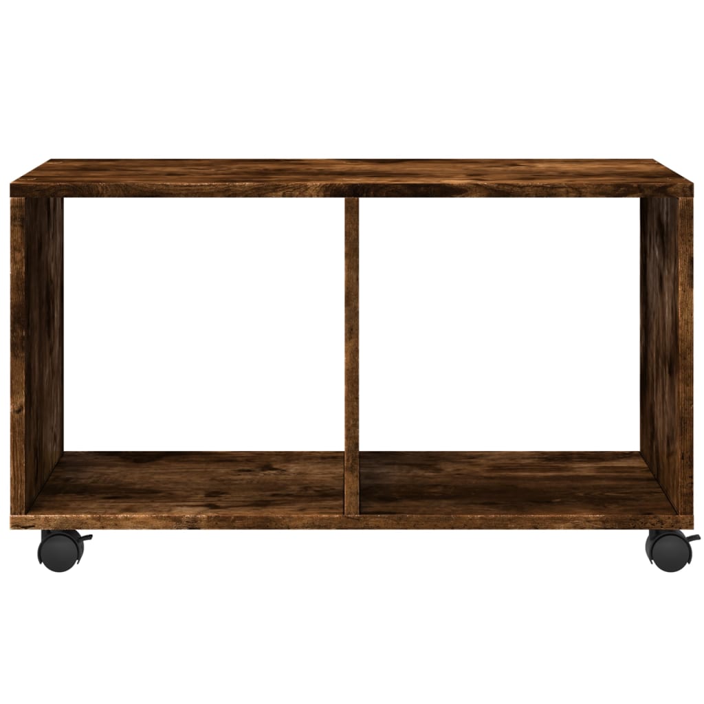 Rolling Cabinet Smoked Oak 72x33x42,5 cm Engineered Wood