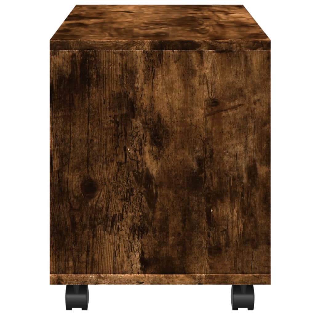 Rolling Cabinet Smoked Oak 72x33x42,5 cm Engineered Wood