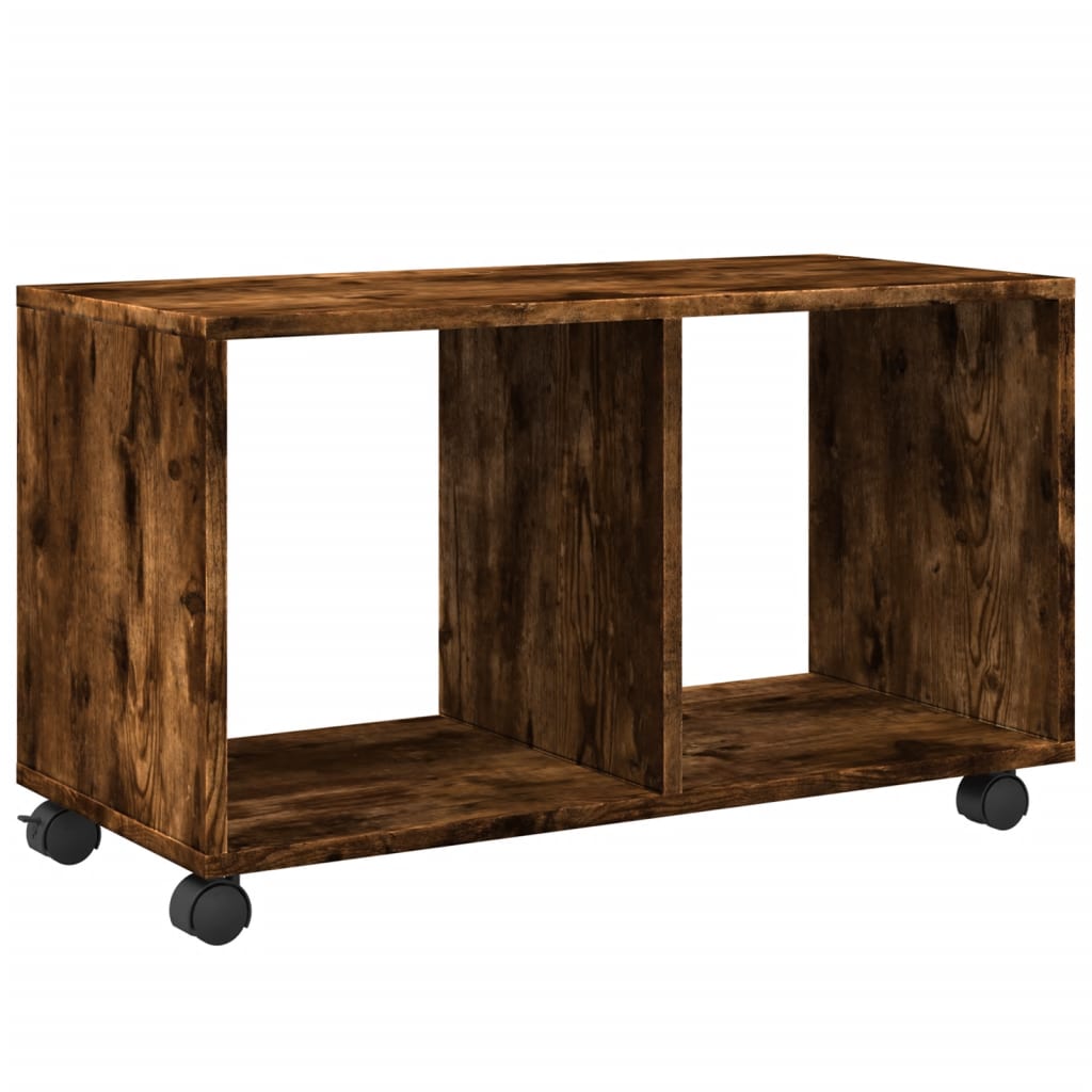 Rolling Cabinet Smoked Oak 72x33x42,5 cm Engineered Wood