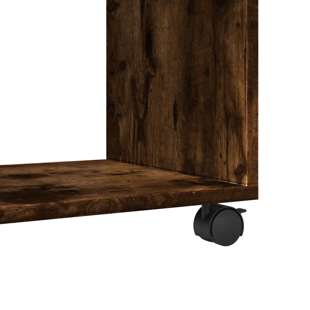 Rolling Cabinet Smoked Oak 72x33x42,5 cm Engineered Wood