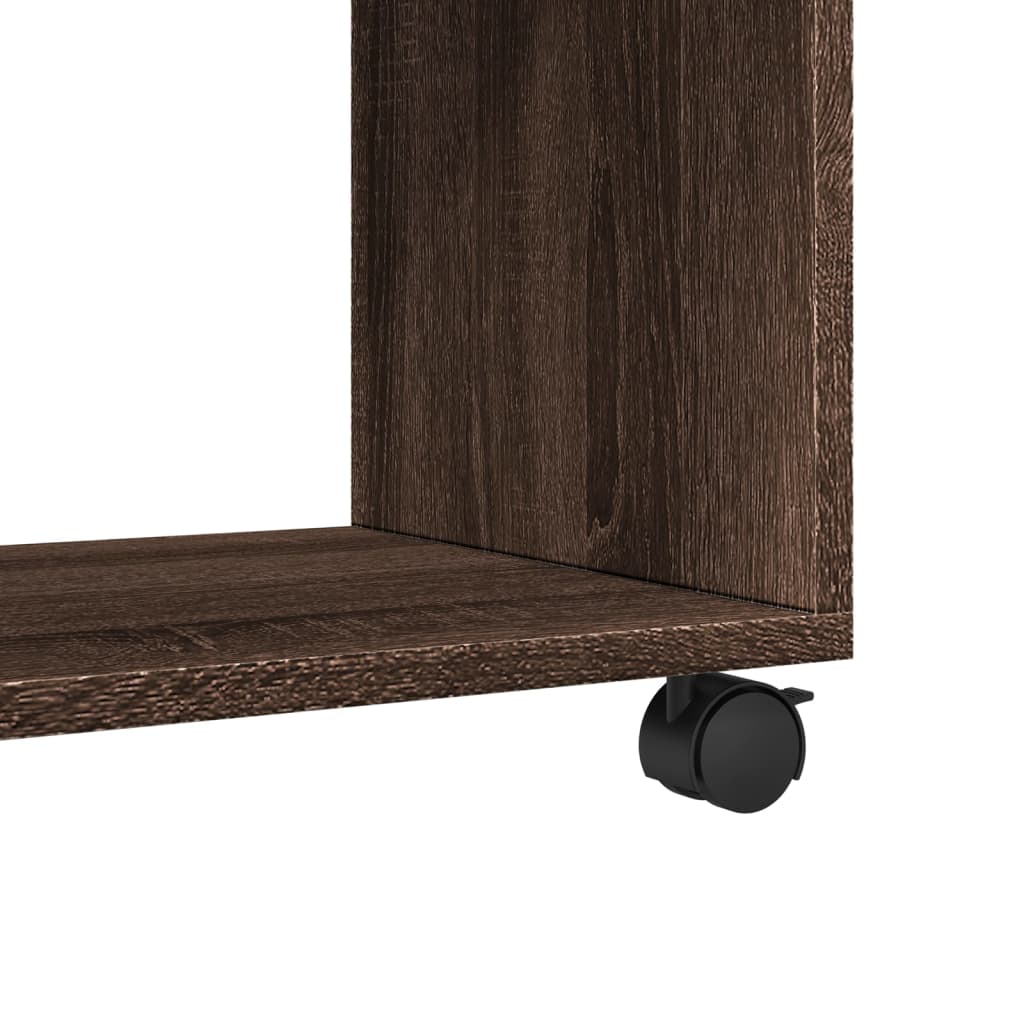 vidaXL Rolling Cabinet Brown Oak 72x33x42.5 cm Engineered Wood