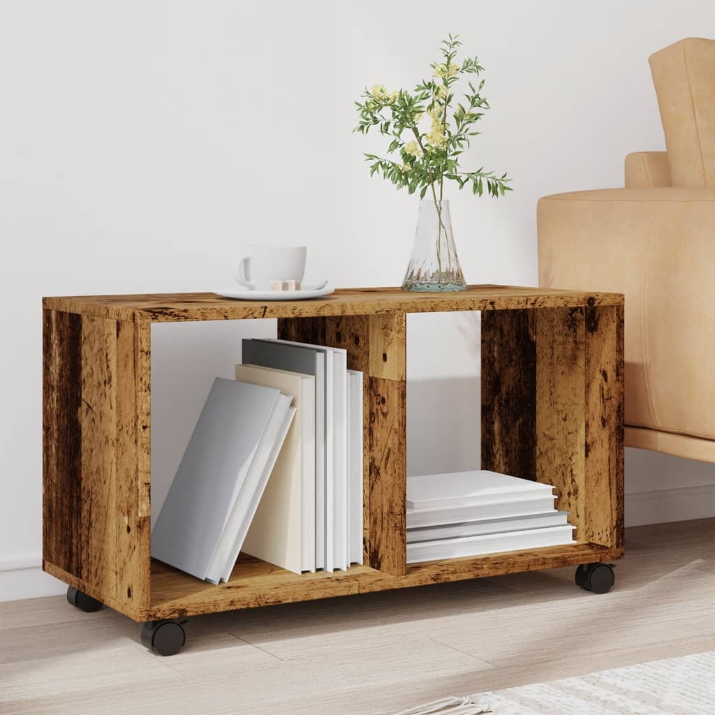 vidaXL Rolling Cabinet Old Wood 72x33x42.5 cm Engineered Wood