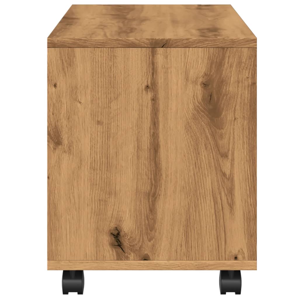 vidaXL Rolling Cabinet Artisian Oak 72x33x42.5 cm Engineered Wood