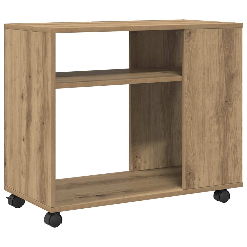 Side Table with Wheels Artisian Oak 70x35x60 cm Engineered Wood