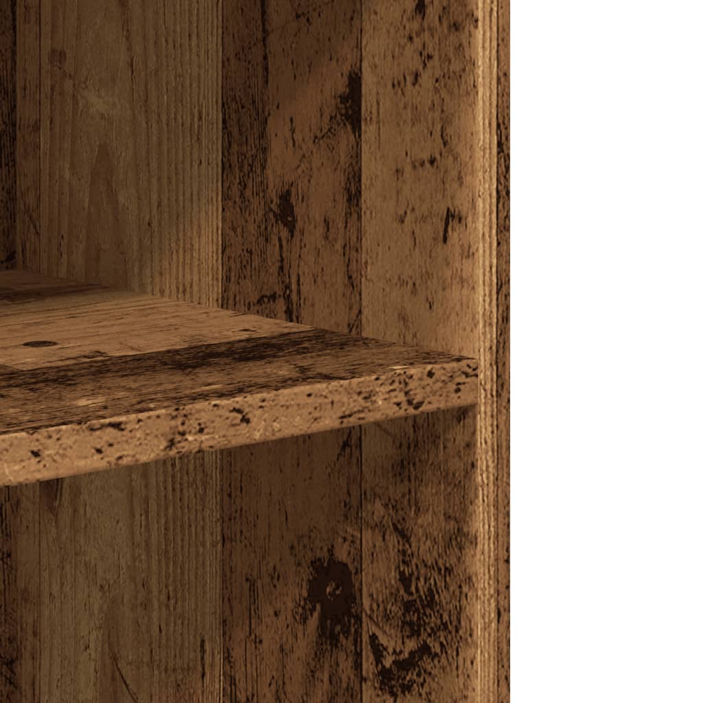 Side Table with Wheels Old Wood 55x60x78 cm Engineered Wood