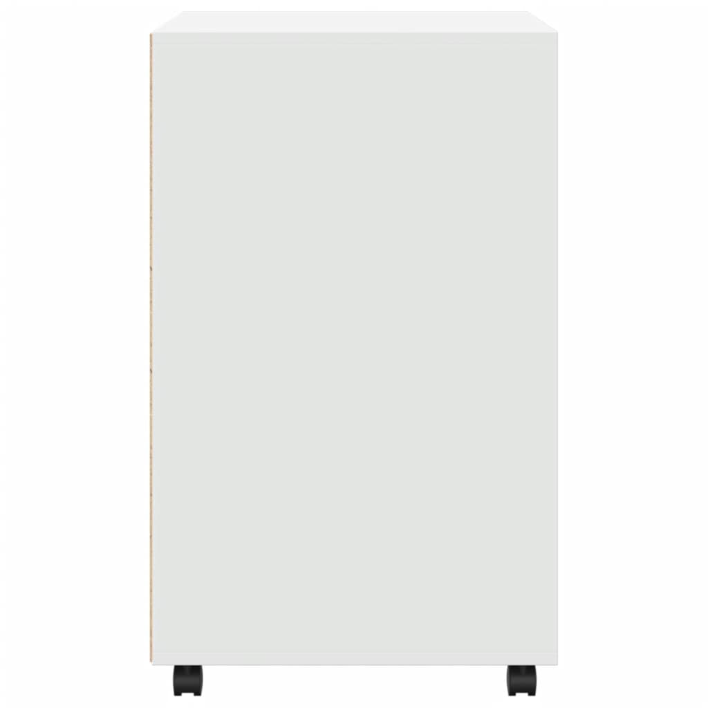 vidaXL Rolling Cabinet White 60x48x81 cm Engineered Wood