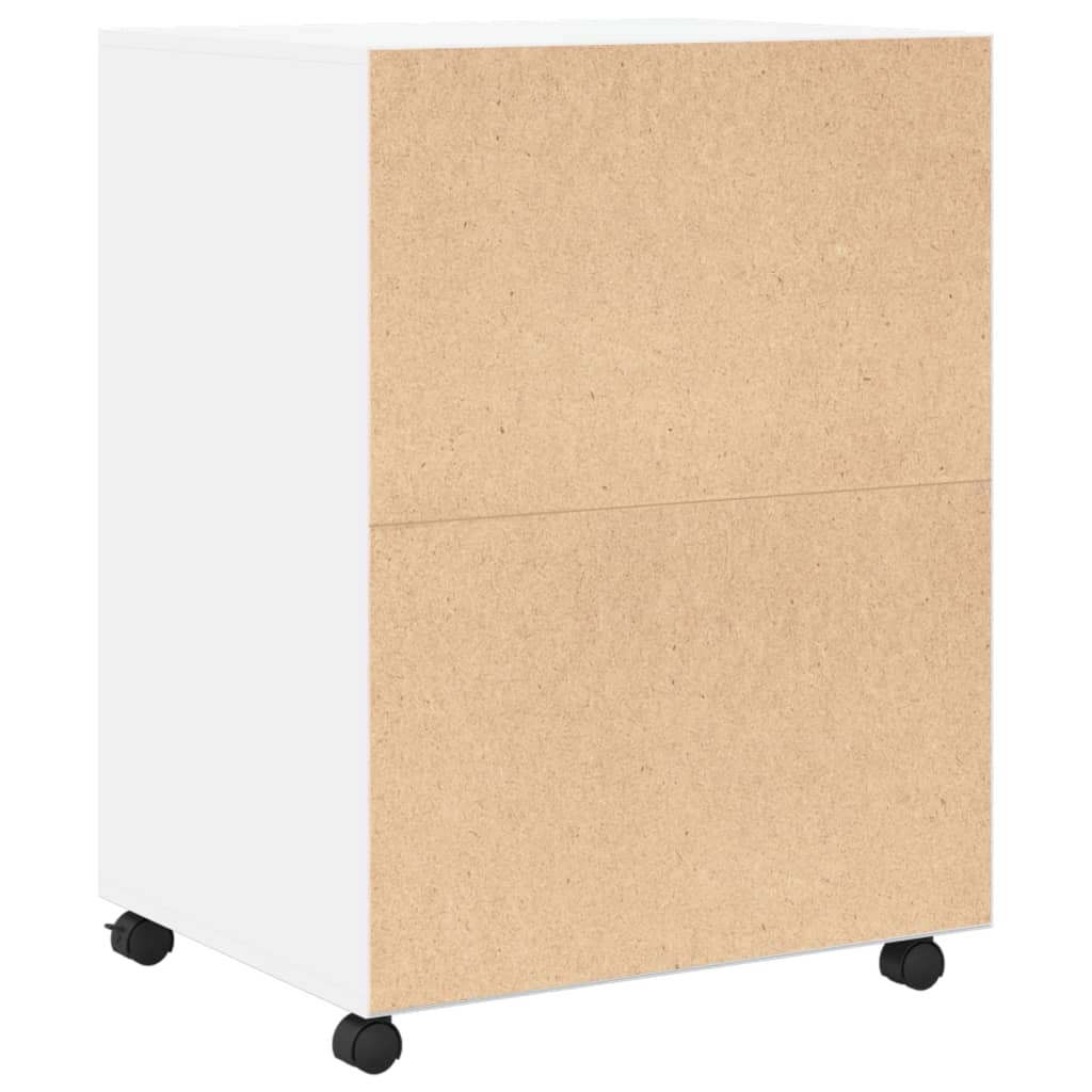 vidaXL Rolling Cabinet White 60x48x81 cm Engineered Wood