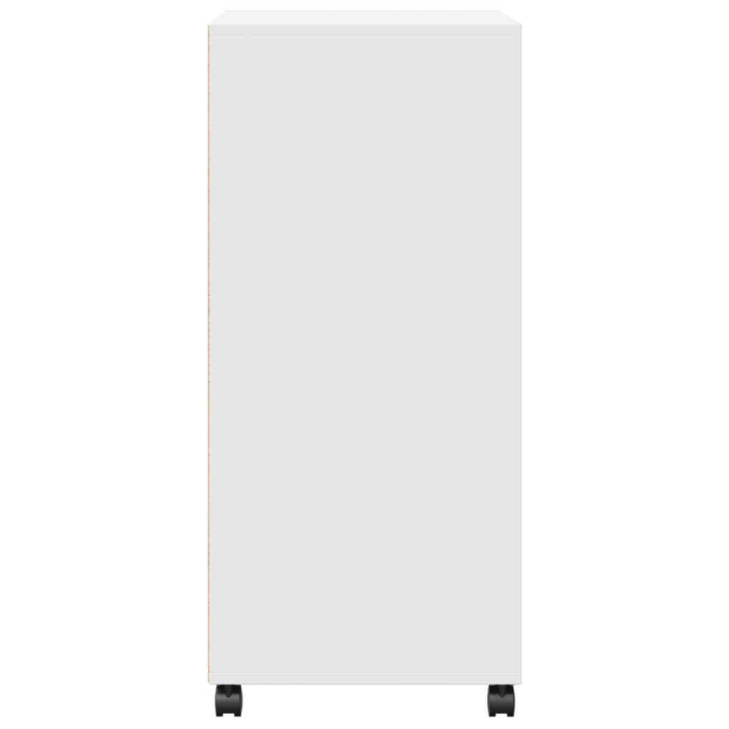 vidaXL Rolling Cabinet White 55x40x91 cm Engineered Wood