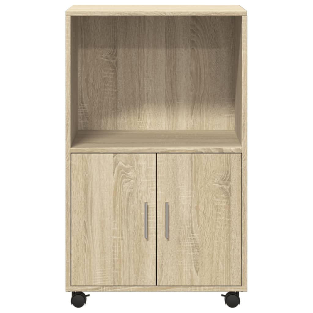 vidaXL Rolling Cabinet Sonoma Oak 55x40x91 cm Engineered Wood