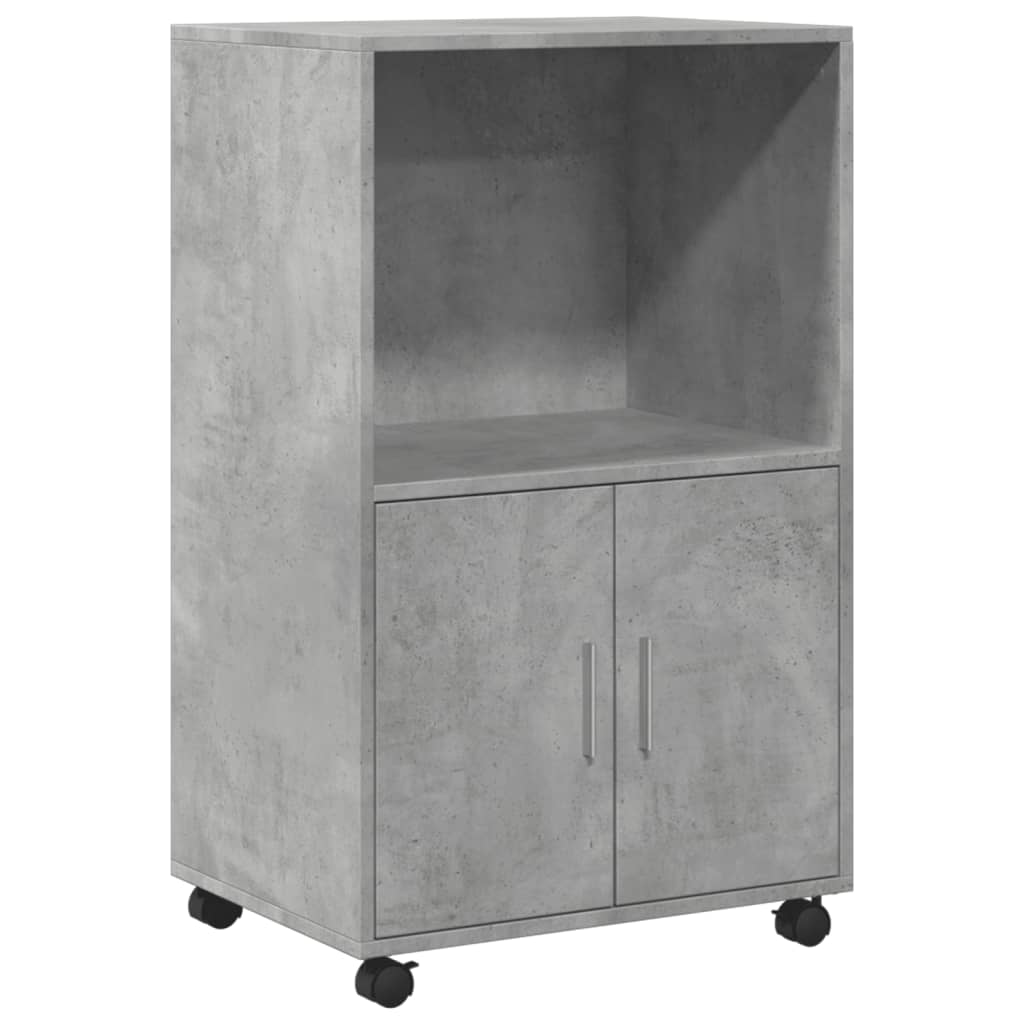 vidaXL Rolling Cabinet Concrete Grey 55x40x91 cm Engineered Wood