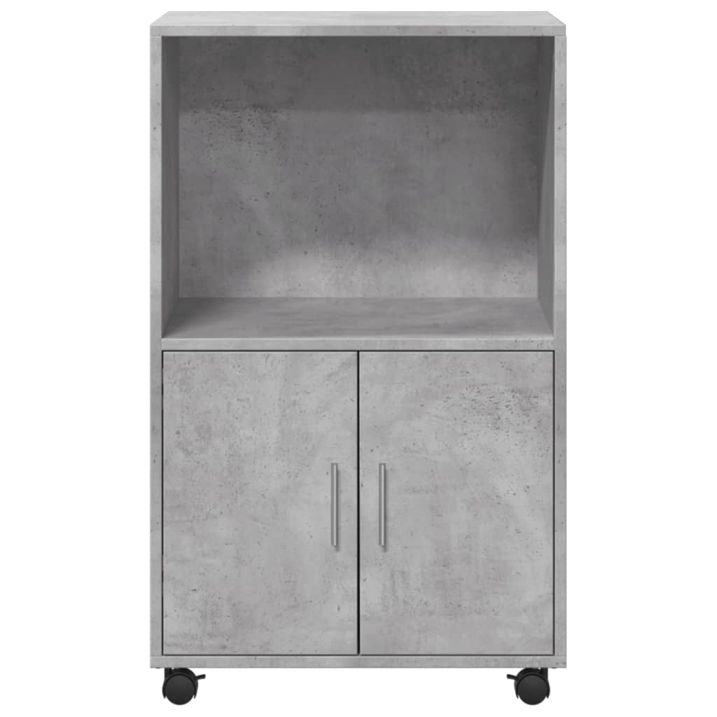 vidaXL Rolling Cabinet Concrete Grey 55x40x91 cm Engineered Wood