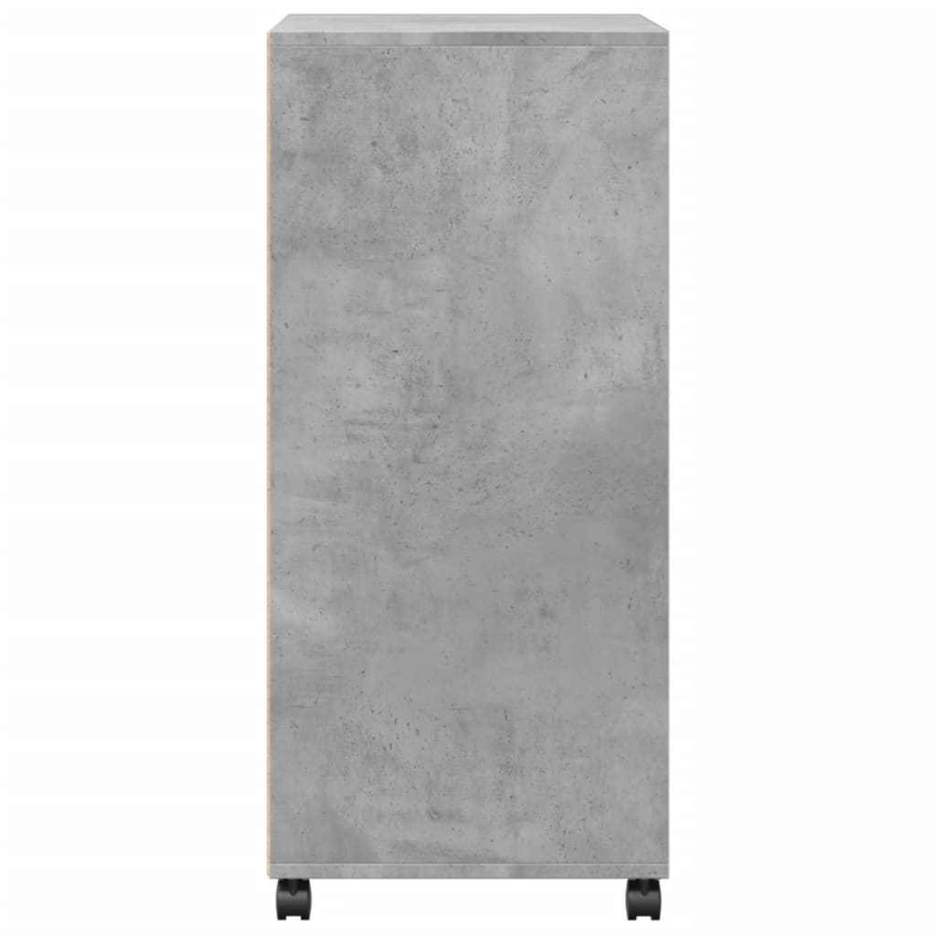 vidaXL Rolling Cabinet Concrete Grey 55x40x91 cm Engineered Wood