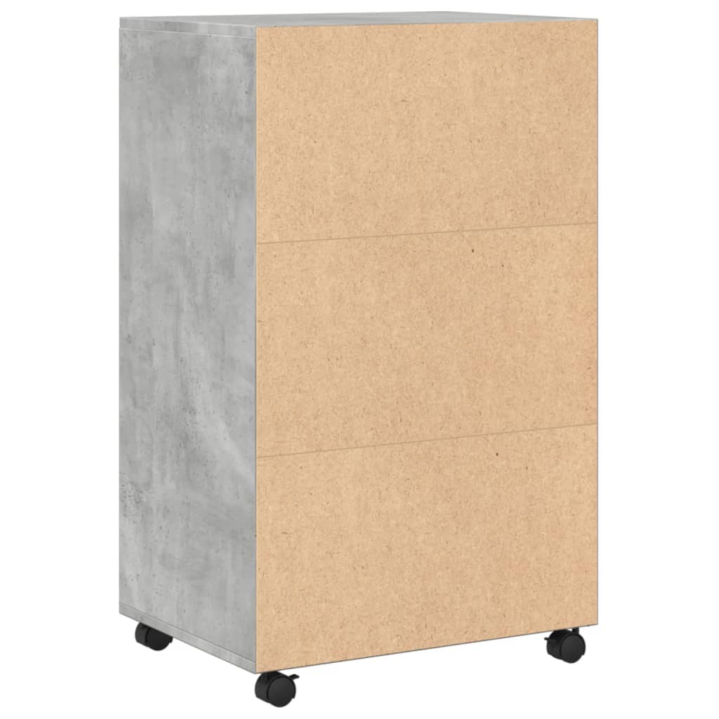 vidaXL Rolling Cabinet Concrete Grey 55x40x91 cm Engineered Wood