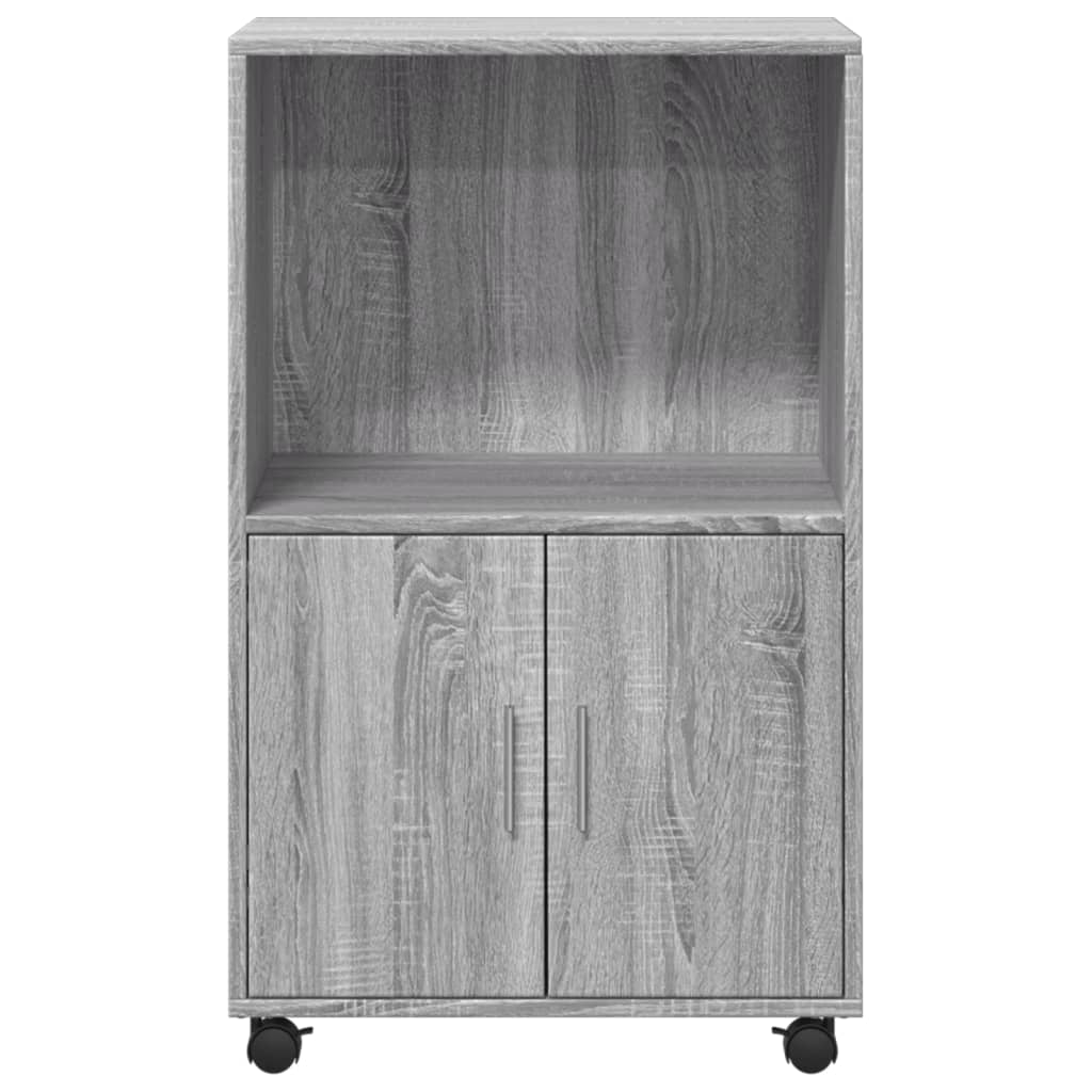 vidaXL Rolling Cabinet Grey sonoma 55x40x91 cm Engineered Wood