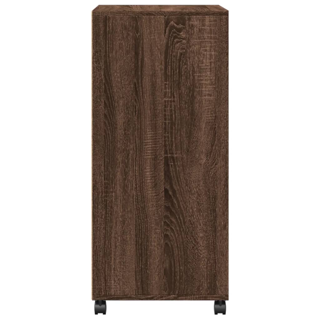 vidaXL Rolling Cabinet Brown Oak 55x40x91 cm Engineered Wood