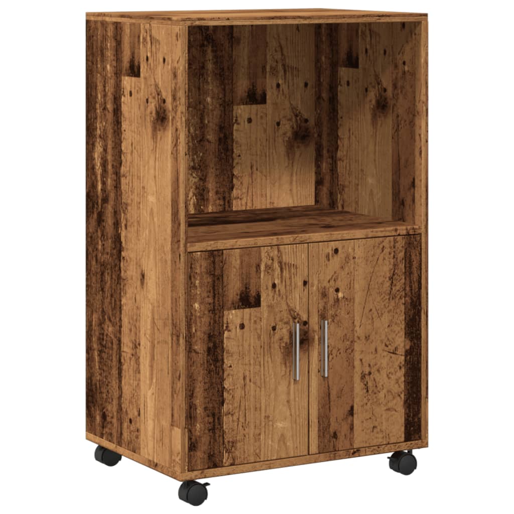 vidaXL Rolling Cabinet Old Wood 55x40x91 cm Engineered Wood