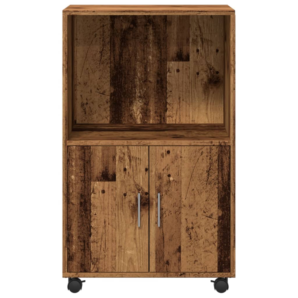 vidaXL Rolling Cabinet Old Wood 55x40x91 cm Engineered Wood