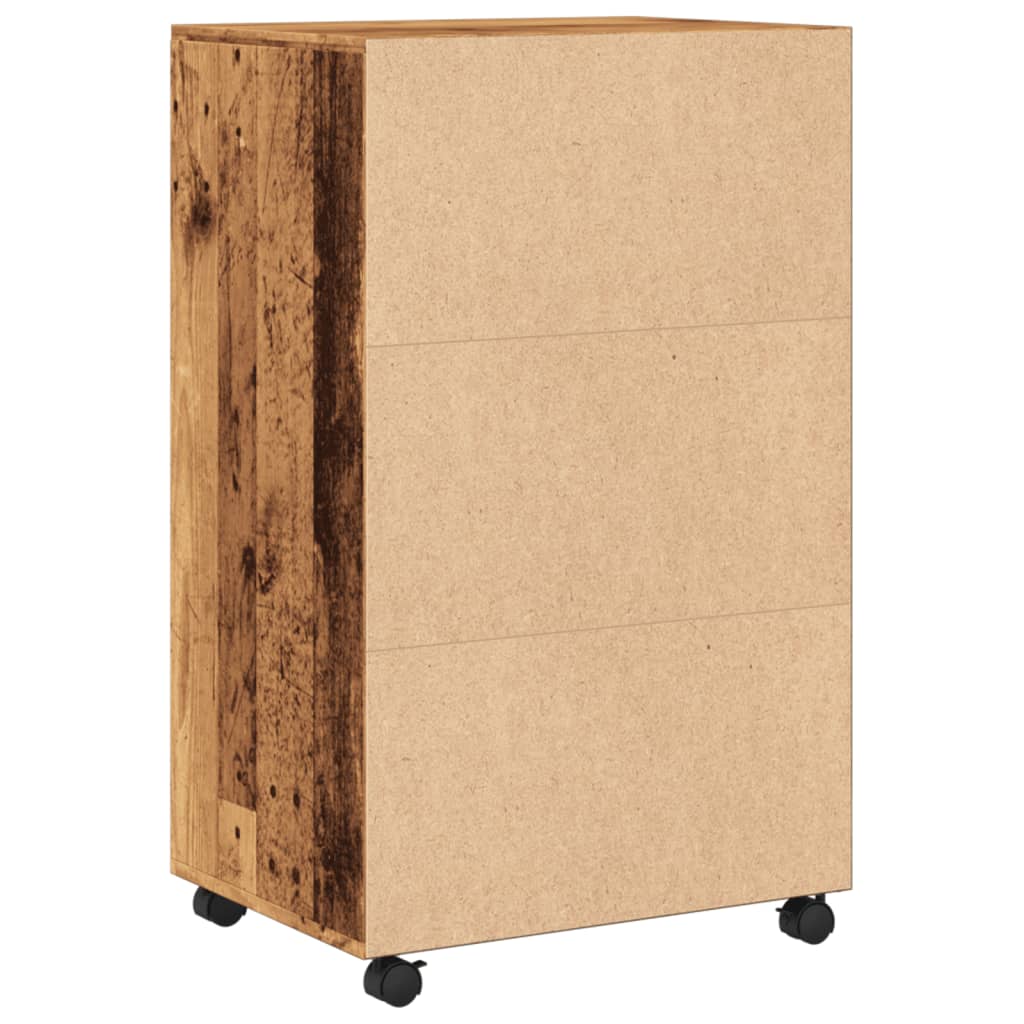 vidaXL Rolling Cabinet Old Wood 55x40x91 cm Engineered Wood