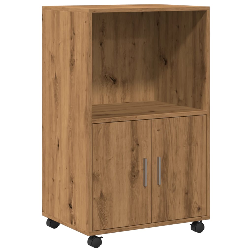 vidaXL Rolling Cabinet Artisian Oak 55x40x91 cm Engineered Wood