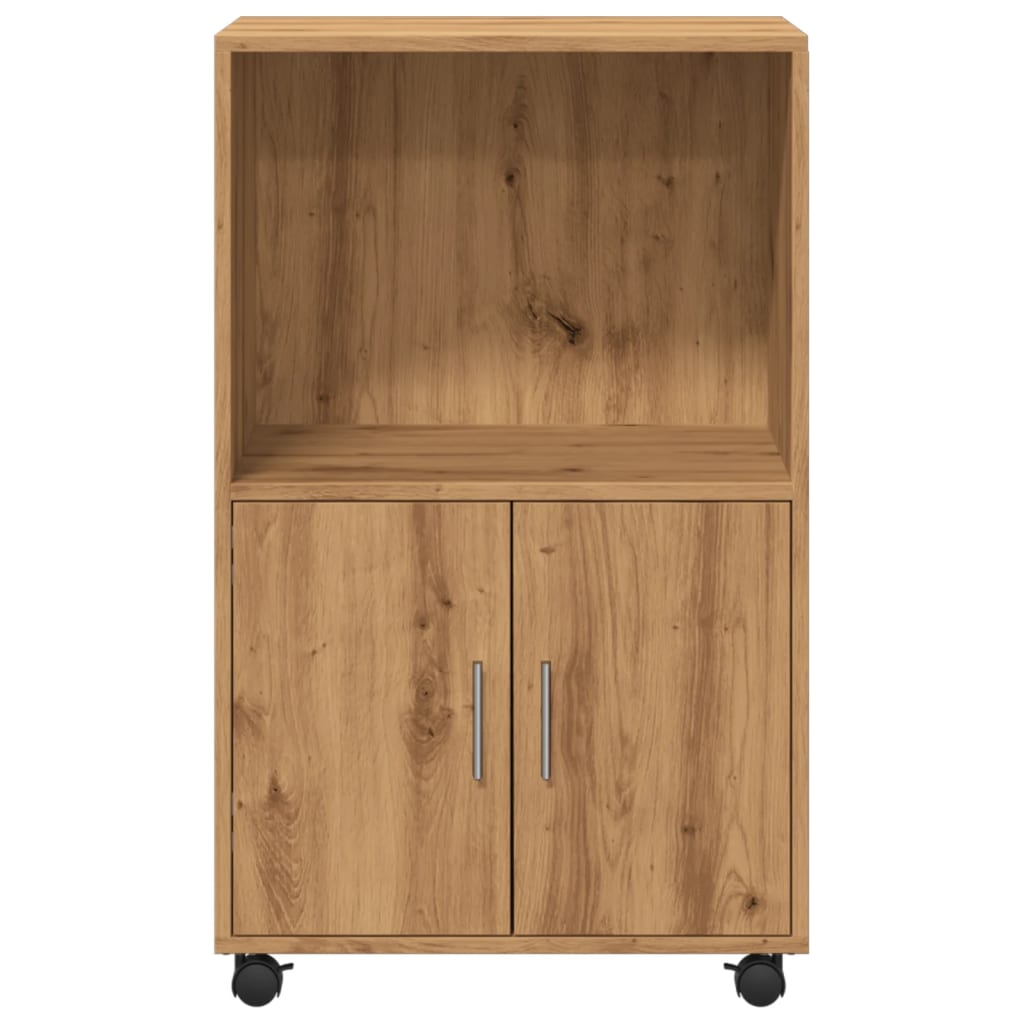 vidaXL Rolling Cabinet Artisian Oak 55x40x91 cm Engineered Wood